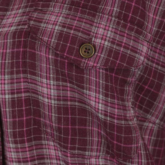 Royal Robbins Women's Medium Purple Plaid Wool Blend Long Sleeve Button Up Shirt - Picture 6 of 8